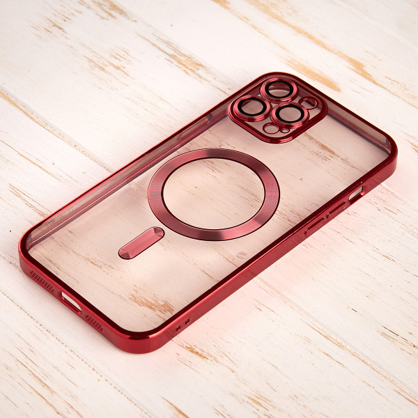 Силиконовый чехол SHINING with MagSafe для iPhone 14 Pro Max красный