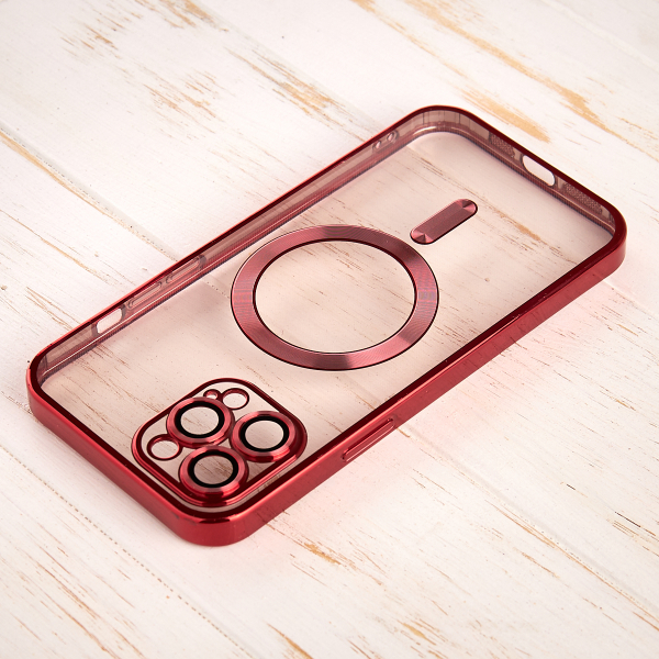 Силиконовый чехол SHINING with MagSafe для iPhone 14 Pro Max красный