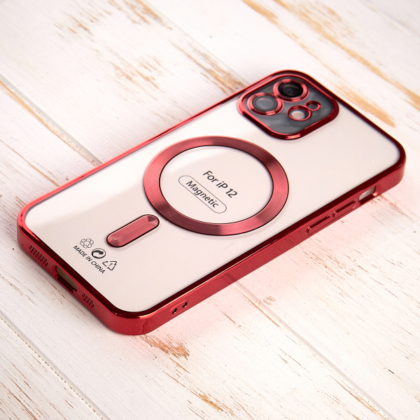 Силиконовый чехол SHINING with MagSafe для iPhone 12 красный