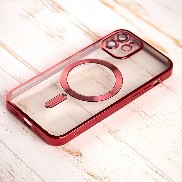 Силиконовый чехол SHINING with MagSafe для iPhone 12 красный