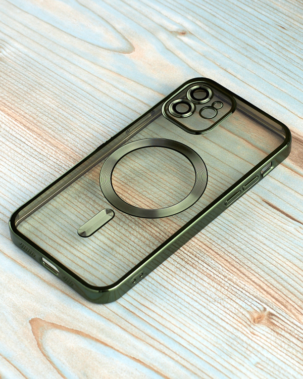 Силиконовый чехол SHINING with MagSafe для iPhone 12 зеленый