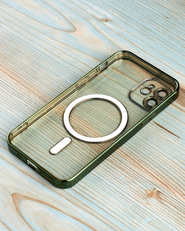 Силиконовый чехол SHINING with MagSafe для iPhone 12 зеленый