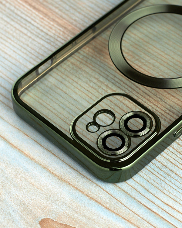 Силиконовый чехол SHINING with MagSafe для iPhone 12 зеленый