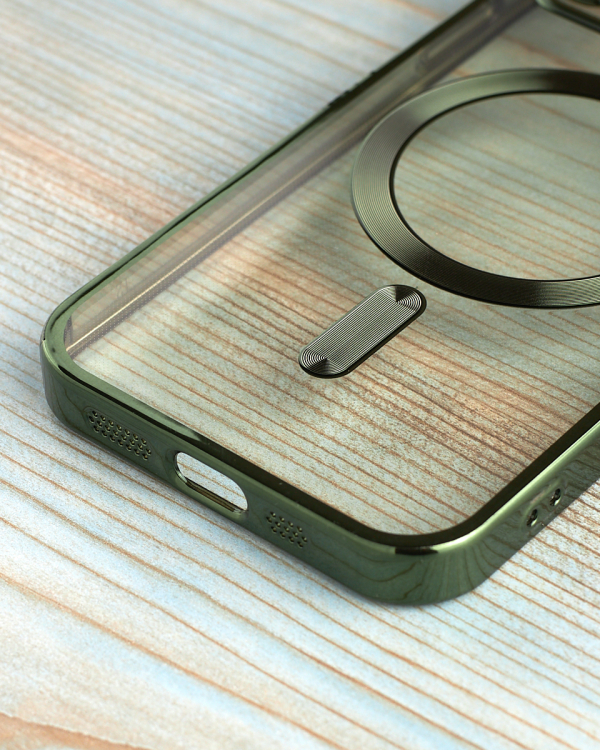 Силиконовый чехол SHINING with MagSafe для iPhone 12 зеленый