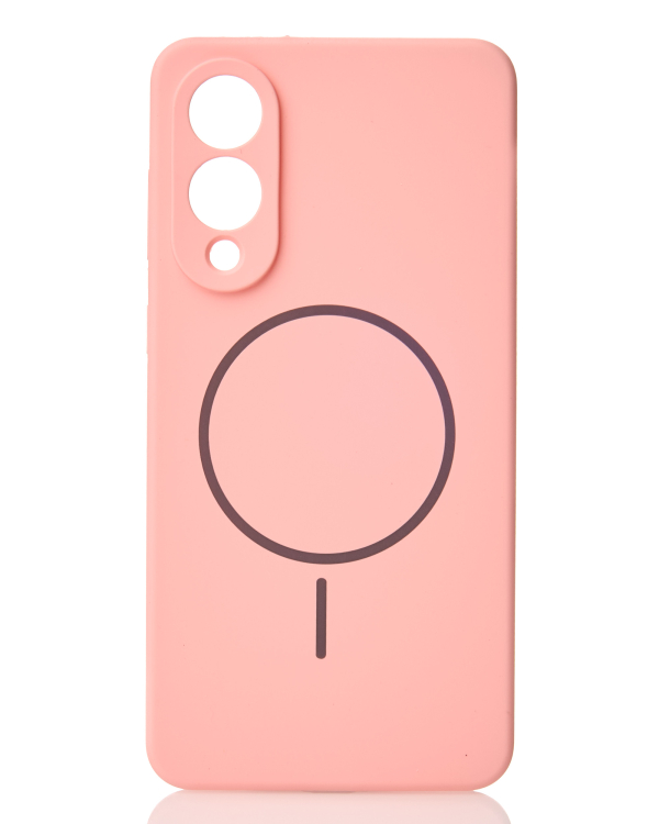 Силиконовый чехол Slim Ring Soft с поддержкой MagSafe для Samsung S25 Edge pink
