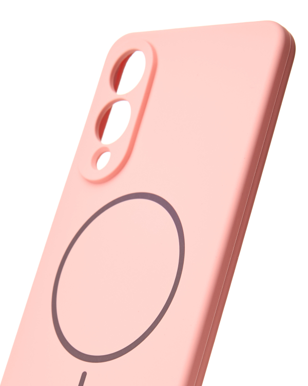 Силиконовый чехол Slim Ring Soft с поддержкой MagSafe для Samsung S25 Edge pink