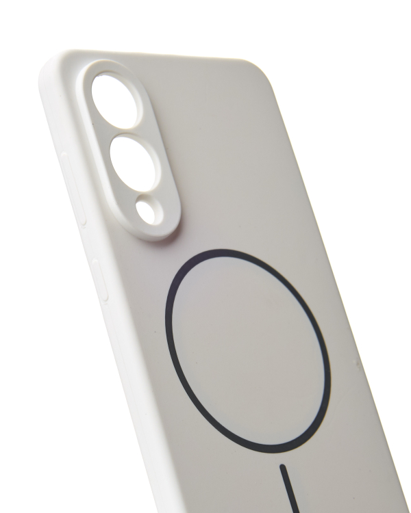 Силиконовый чехол Slim Ring Soft с поддержкой MagSafe для Samsung S25 Edge white