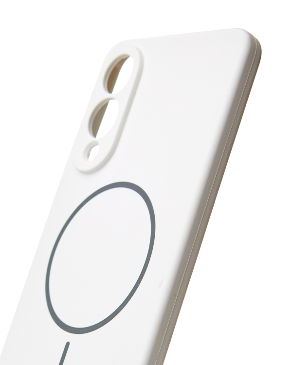 Силиконовый чехол Slim Ring Soft с поддержкой MagSafe для Samsung S25 Edge white