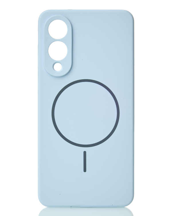 Силиконовый чехол Slim Ring Soft с поддержкой MagSafe для Samsung S25 Edge blue fog