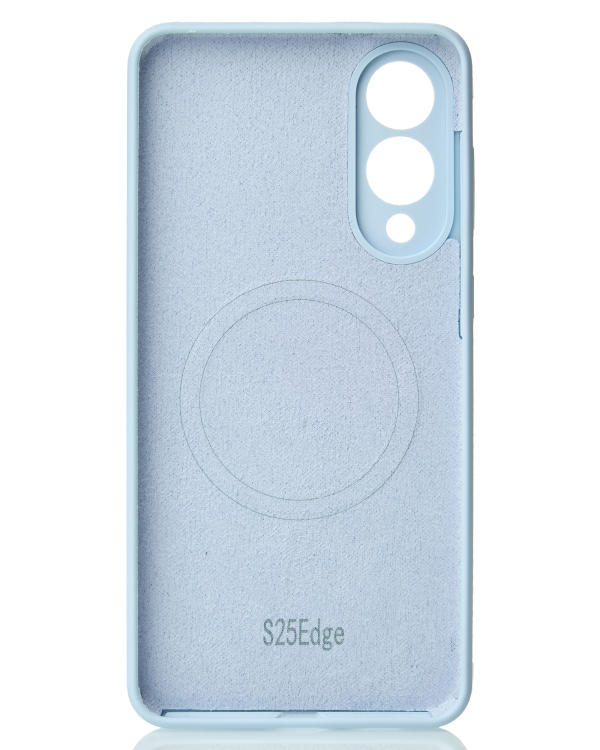 Силиконовый чехол Slim Ring Soft с поддержкой MagSafe для Samsung S25 Edge blue fog