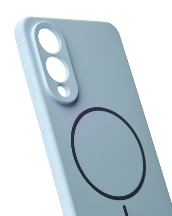 Силиконовый чехол Slim Ring Soft с поддержкой MagSafe для Samsung S25 Edge blue fog