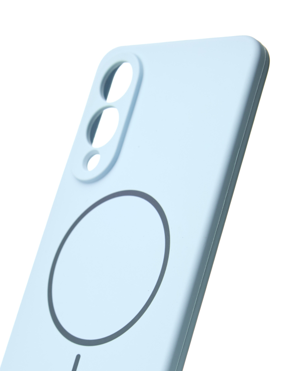 Силиконовый чехол Slim Ring Soft с поддержкой MagSafe для Samsung S25 Edge blue fog