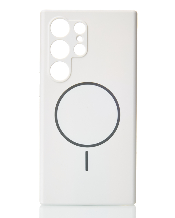 Силиконовый чехол Slim Ring Soft с поддержкой MagSafe для Samsung S24 Ultra white