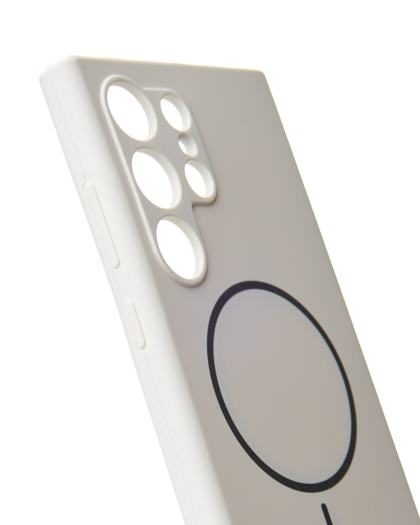 Силиконовый чехол Slim Ring Soft с поддержкой MagSafe для Samsung S24 Ultra white