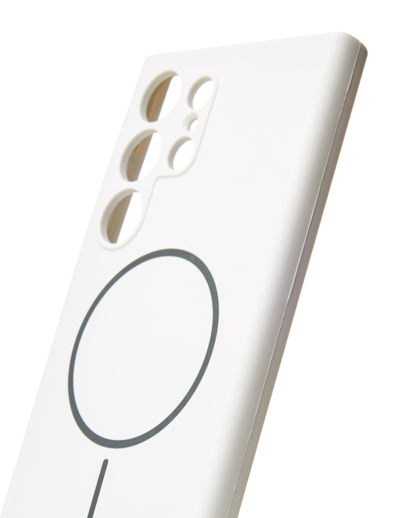 Силиконовый чехол Slim Ring Soft с поддержкой MagSafe для Samsung S24 Ultra white