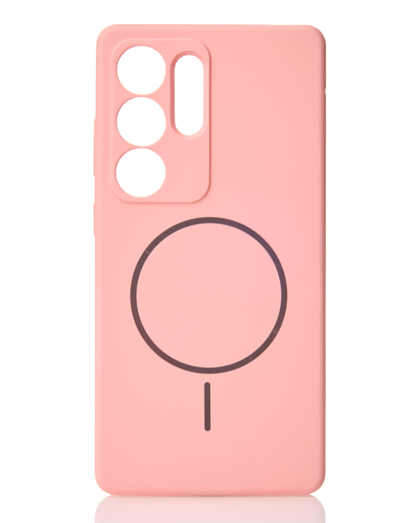 Силиконовый чехол Slim Ring Soft с поддержкой MagSafe для Samsung S25 Ultra pink