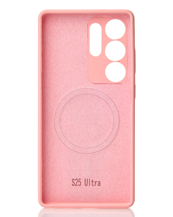 Силиконовый чехол Slim Ring Soft с поддержкой MagSafe для Samsung S25 Ultra pink