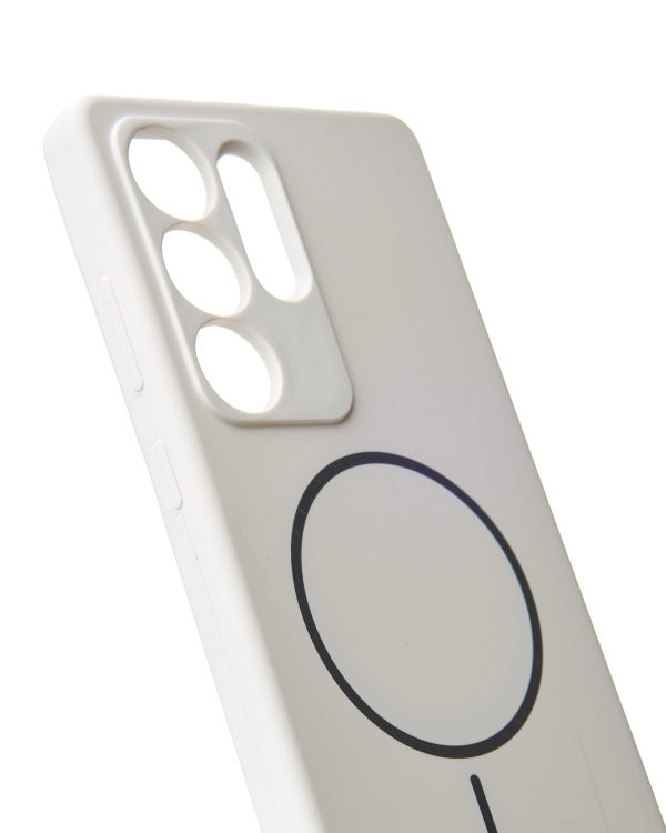 Силиконовый чехол Slim Ring Soft с поддержкой MagSafe для Samsung S25 Ultra white