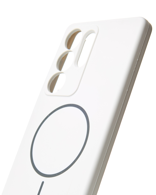 Силиконовый чехол Slim Ring Soft с поддержкой MagSafe для Samsung S25 Ultra white