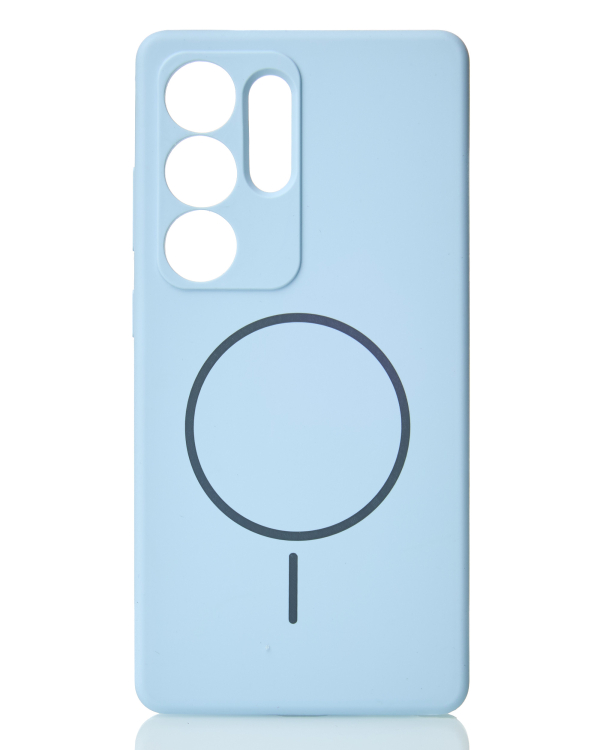 Силиконовый чехол Slim Ring Soft с поддержкой MagSafe для Samsung S25 Ultra blue fog