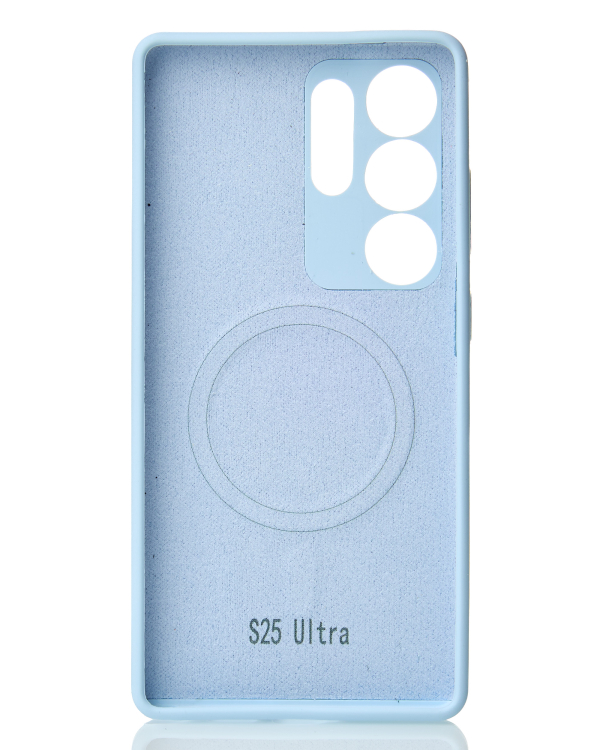 Силиконовый чехол Slim Ring Soft с поддержкой MagSafe для Samsung S25 Ultra blue fog