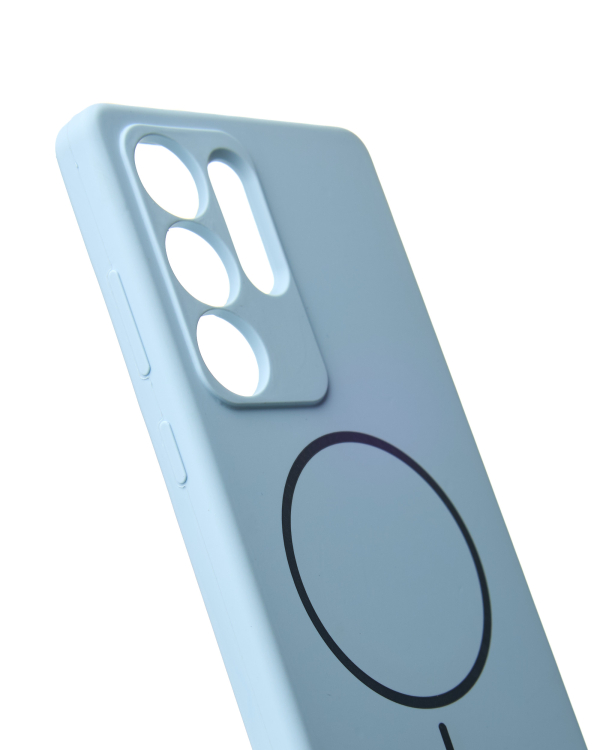 Силиконовый чехол Slim Ring Soft с поддержкой MagSafe для Samsung S25 Ultra blue fog