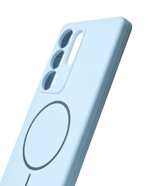 Силиконовый чехол Slim Ring Soft с поддержкой MagSafe для Samsung S25 Ultra blue fog