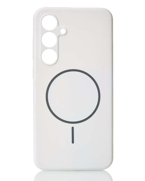 Силиконовый чехол Slim Ring Soft с поддержкой MagSafe для Samsung S24 FE white