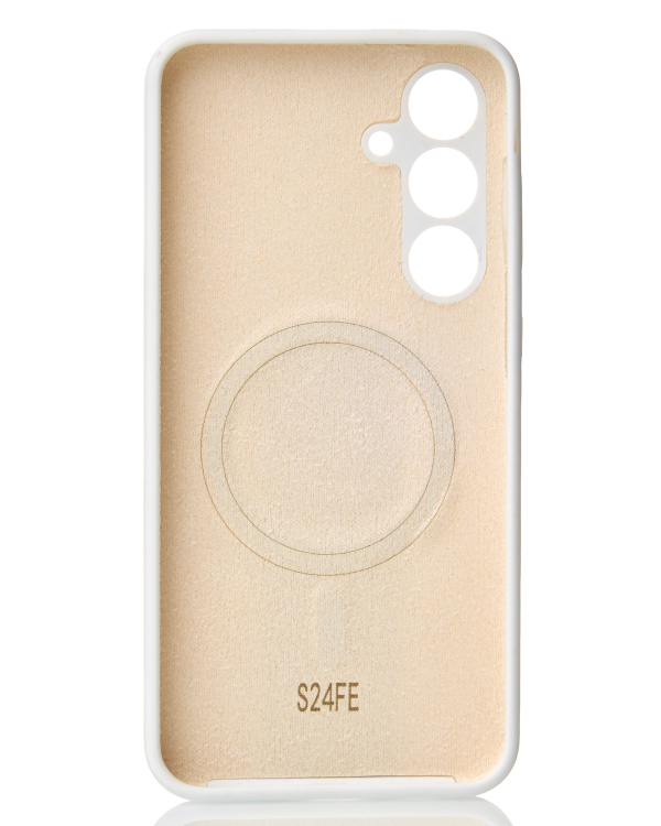 Силиконовый чехол Slim Ring Soft с поддержкой MagSafe для Samsung S24 FE white
