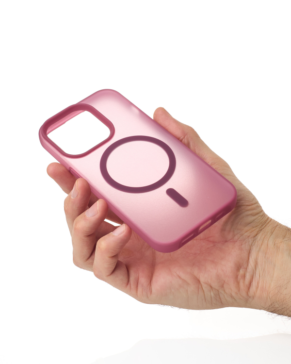 Силиконовый чехол SOFT MATT с поддержкой MagSafe для iPhone 12/12 Pro cherry red