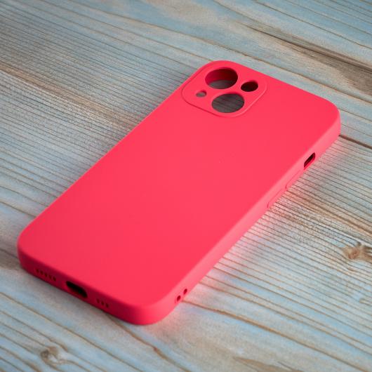 Силиконовый чехол SOFT Silicone Case для iPhone 14 Plus (без лого) малиновый