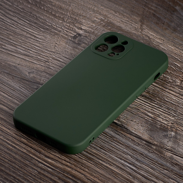 Силиконовый чехол SOFT Silicone Case для iPhone 12 Pro (без лого) темно-зеленый