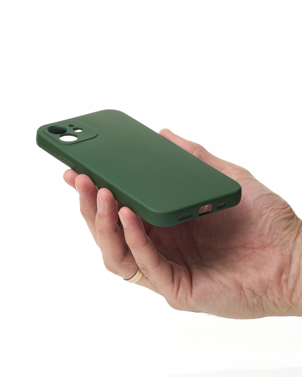 Силиконовый чехол SOFT Silicone Case для iPhone 12 (без лого) темно-зеленый