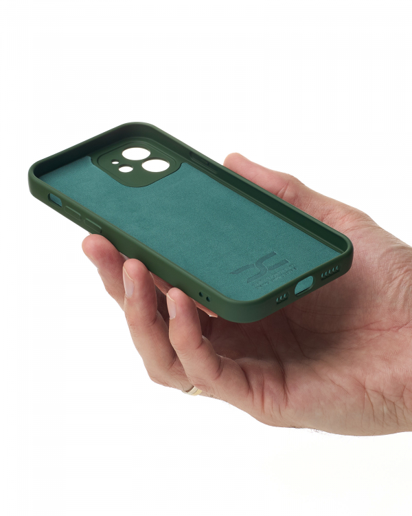 Силиконовый чехол SOFT Silicone Case для iPhone 12 (без лого) темно-зеленый