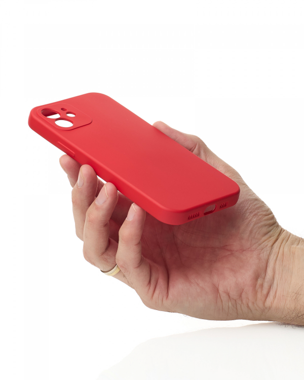 Силиконовый чехол SOFT Silicone Case для iPhone 12 (без лого) красный