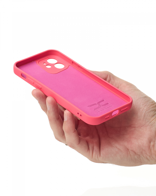 Силиконовый чехол SOFT Silicone Case для iPhone 12 (без лого) малиновый