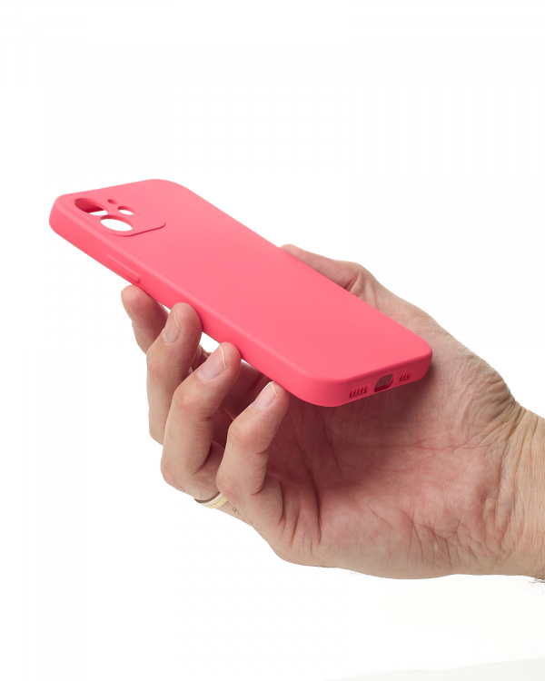 Силиконовый чехол SOFT Silicone Case для iPhone 12 (без лого) малиновый