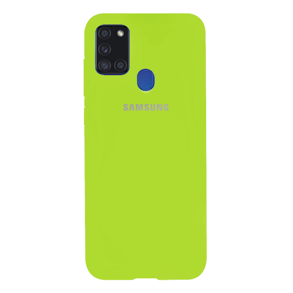 Силиконовый чехол SOFT Silicone Case для Samsung A21/A215 HQ (с логотипом) зеленый