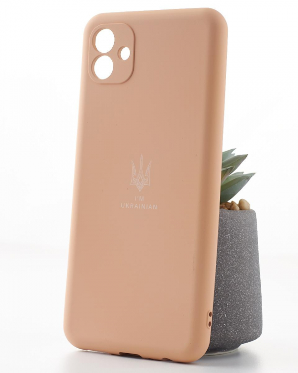 Силиконовый чехол SOFT Silicone Case для Samsung A04 (ТРИЗУБ) пудра