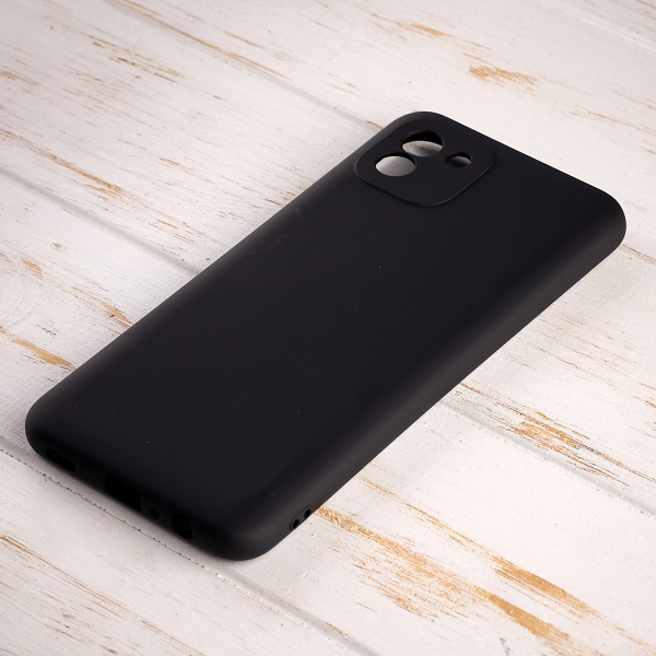Силиконовый чехол SOFT Silicone Case для Samsung A03 (без лого) черный