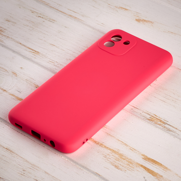 Силиконовый чехол SOFT Silicone Case для Samsung A03 (без лого) малиновый