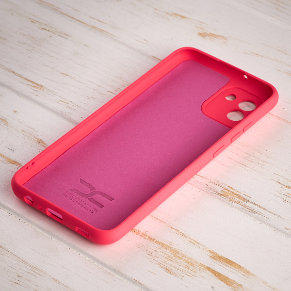 Силиконовый чехол SOFT Silicone Case для Samsung A03 (без лого) малиновый
