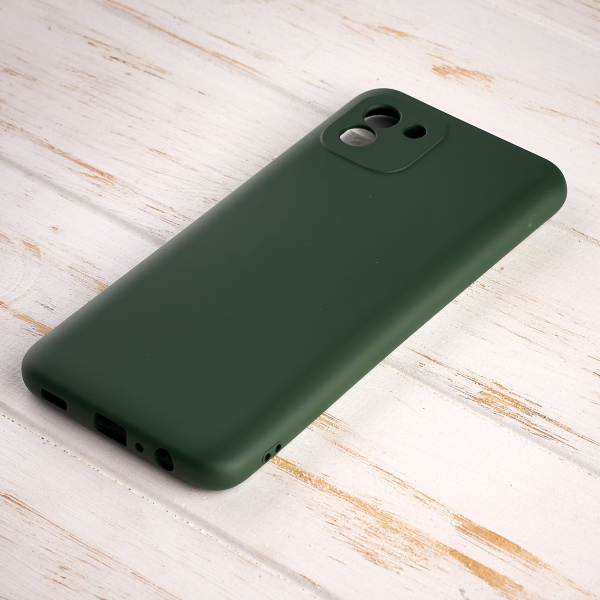 Силиконовый чехол SOFT Silicone Case для Samsung A03 (без лого) темно-зеленый