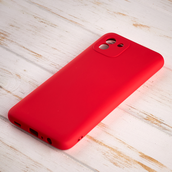 Силиконовый чехол SOFT Silicone Case для Samsung A03 (без лого) красный