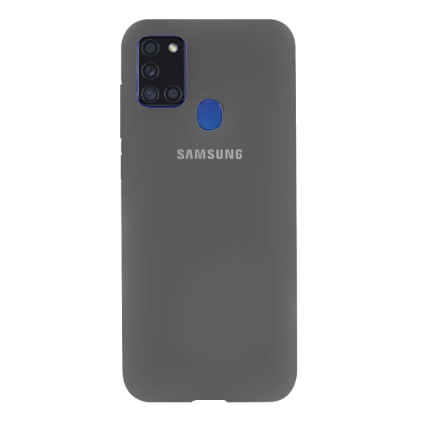 Силиконовый чехол SOFT Silicone Case для Samsung A21/A215 HQ (с логотипом) серый