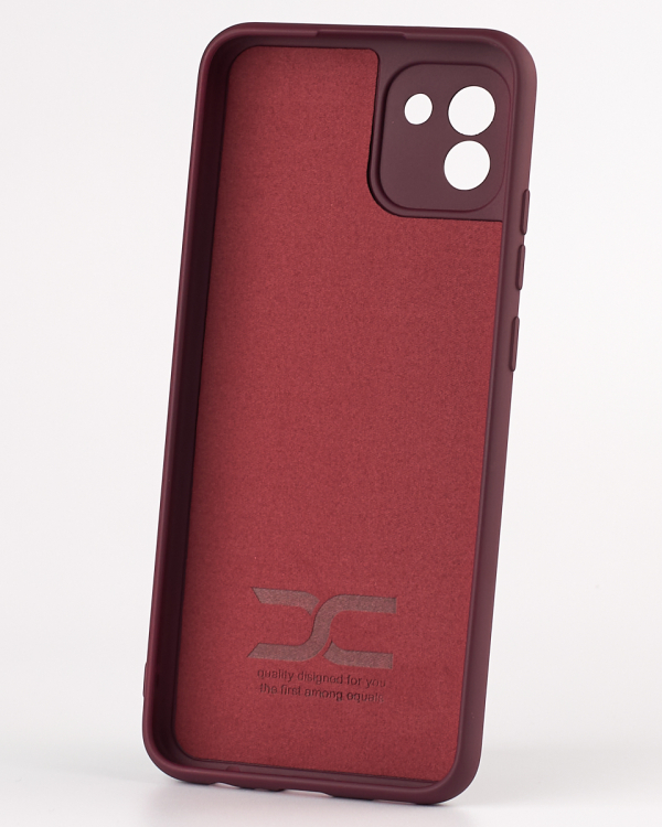 Силиконовый чехол SOFT Silicone Case для Samsung A03 (ТРИЗУБ) бордовый