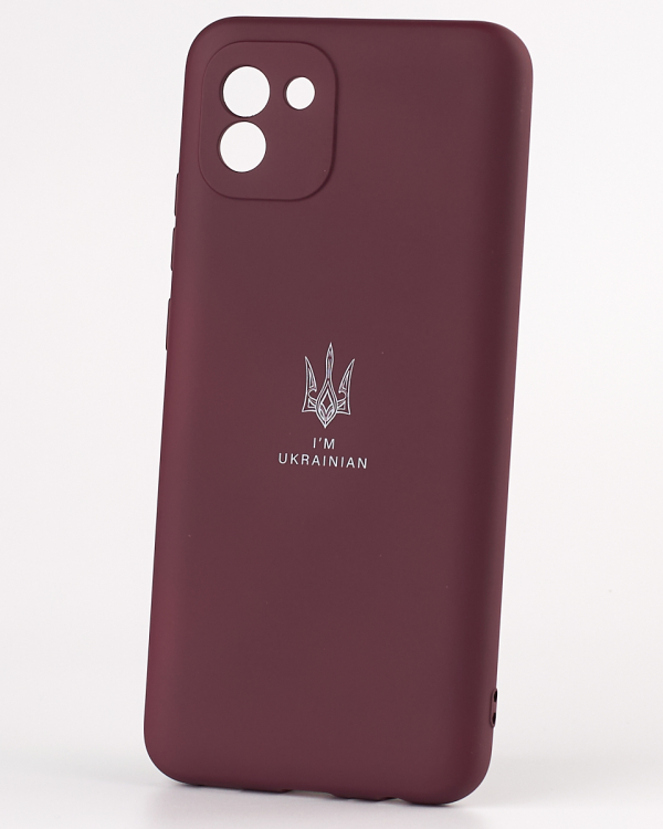 Силиконовый чехол SOFT Silicone Case для Samsung A03 (ТРИЗУБ) бордовый