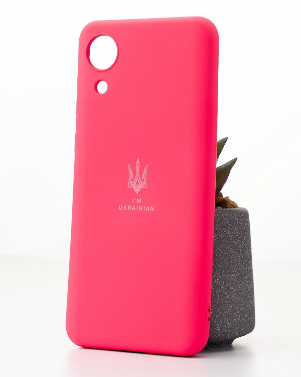 Силиконовый чехол SOFT Silicone Case для Samsung A03 Core (ТРИЗУБ) малиновый