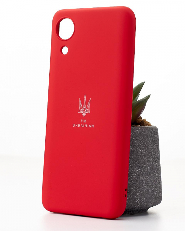 Силиконовый чехол SOFT Silicone Case для Samsung A03 Core (ТРИЗУБ) красный