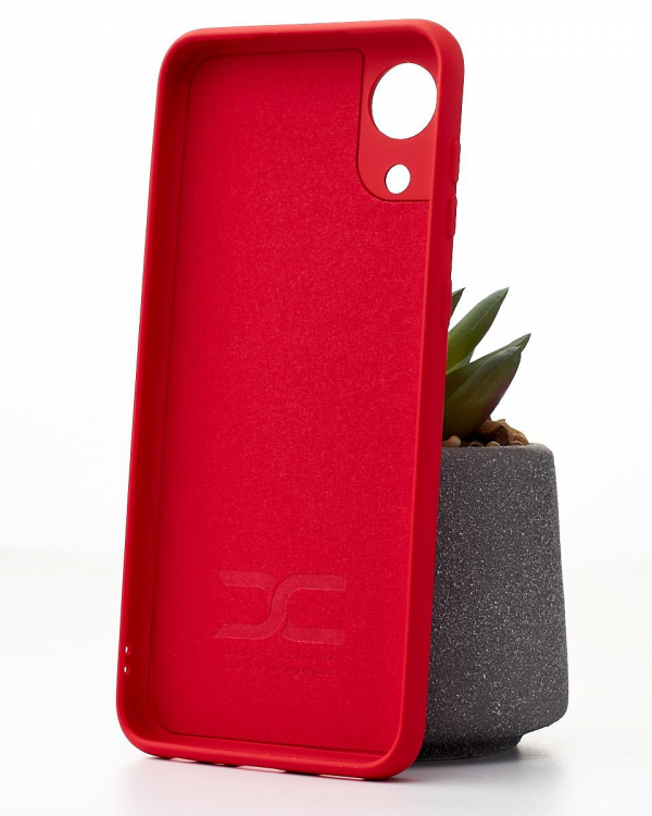Силиконовый чехол SOFT Silicone Case для Samsung A03 Core (ТРИЗУБ) красный